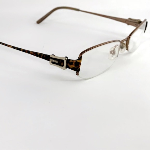 EUC GUESS GU1539 BRN Brown/Leopard Print Eyeglasses Frame Half Rimless 51-18-140 - Picture 3 of 15
